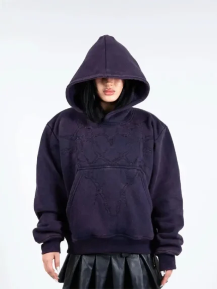 Pholoh “Half a Million” Embroidered Hoodie (Dark Purple) (1)
